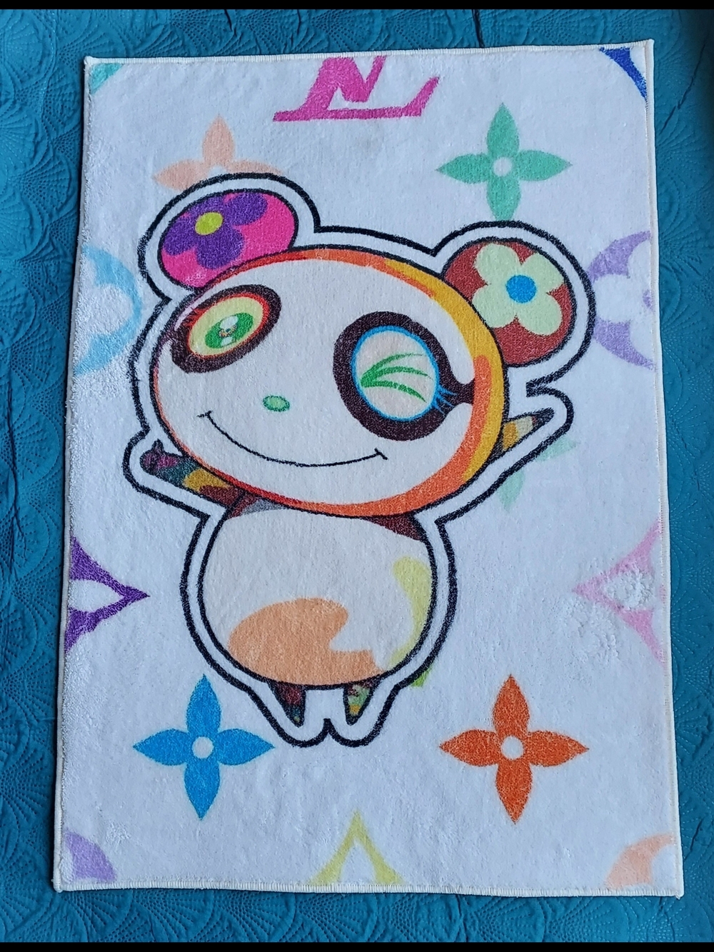 Custom LV Takashi Murakami Panda Rug